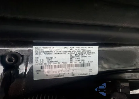 2018 Ford Focus S from USA, damaged, VIN 1FADP3E27JL266131